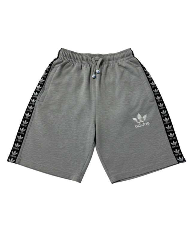 Adidas Grey Trefoil Taped Side Athletic Shorts