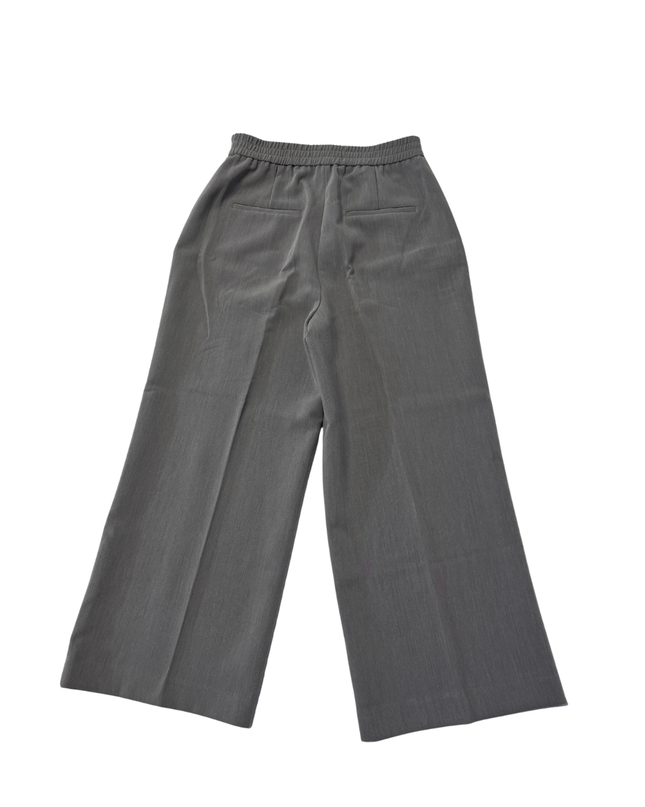 Zara Grey High-Waisted Wide-Leg Cropped Trousers
