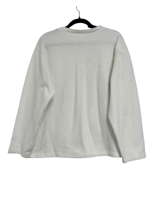 ASOS White Ribbed Crew Neck Sweatshirt