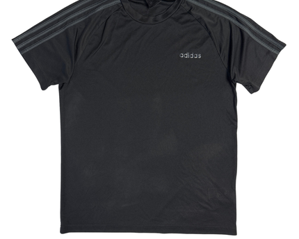 Adidas Black Three Stripes Sports T-Shirt