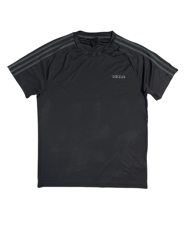 Adidas Black Three Stripes Sports T-Shirt