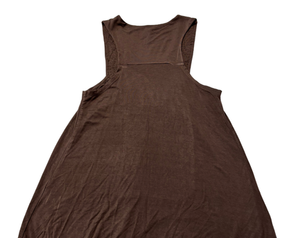 Fifth Avenue Brown Beaded Neckline Boho Sleeveless Top