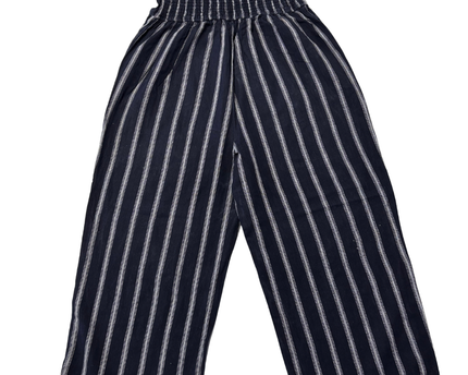 Abercrombie & Fitch Navy Striped Wide Leg Jumpsuit