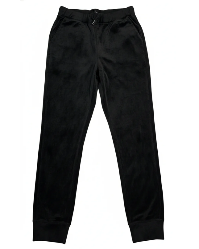 Juicy Couture x Forever 21 Black Velvet Rhinestone Logo Jogger Pants