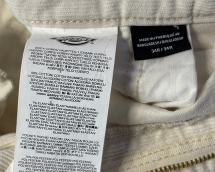 Dickies Off-white Corduroy Straight Leg Pants