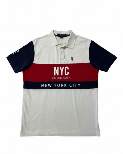 U.S. Polo Assn. White Colorblock NYC Polo Shirt