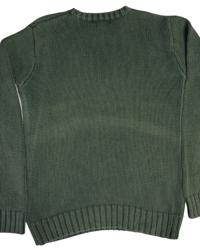 Ralph Lauren Green American Flag Cotton Knit Sweater
