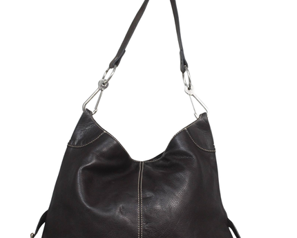 Dooney & Bourke Dark Brown Pebbled Leather Hobo Bag