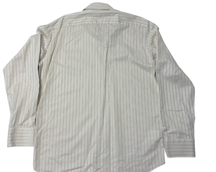 Hugo Boss White / Striped Long Sleeve Button Down Shirt