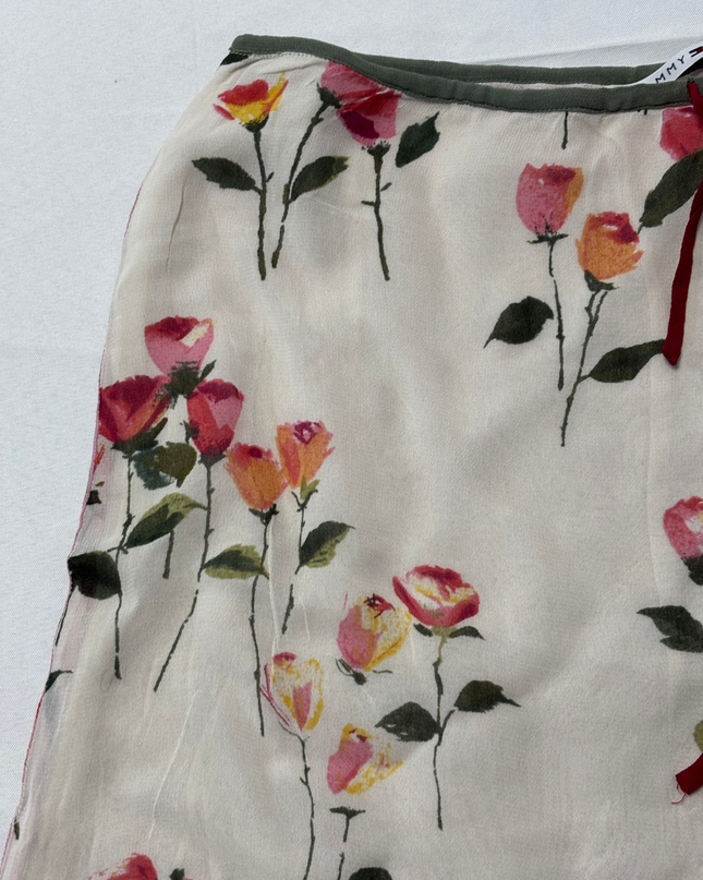 Tommy Hilfiger Multi-color Floral Ruffle Hem Mini Skirt