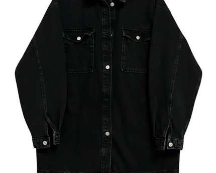 H&M Divided Black Oversized Denim Jacket