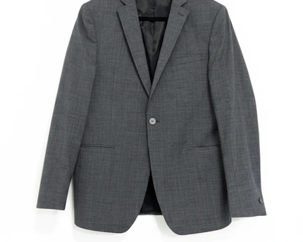 T.M. Lewin Gray Power Stretch Skinny Fit Wool Blend Blazer