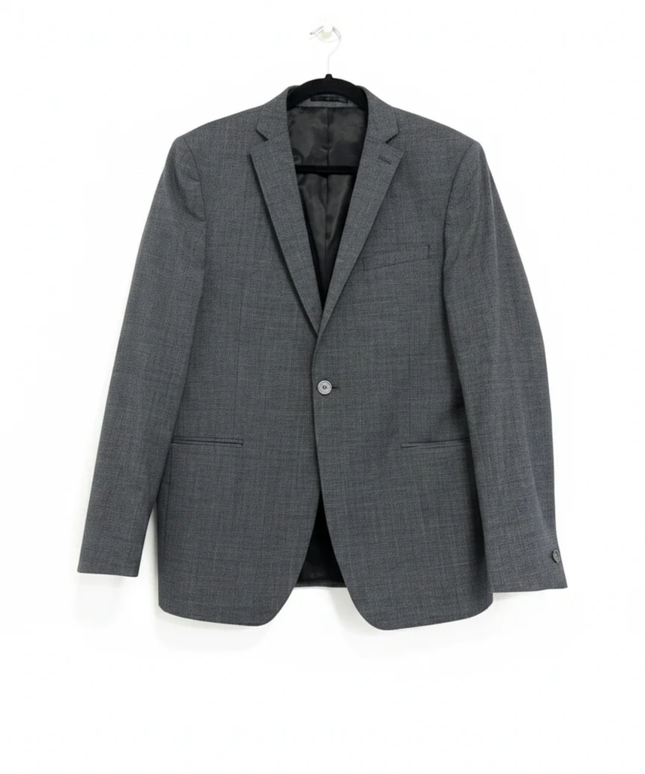 T.M. Lewin Gray Power Stretch Skinny Fit Wool Blend Blazer