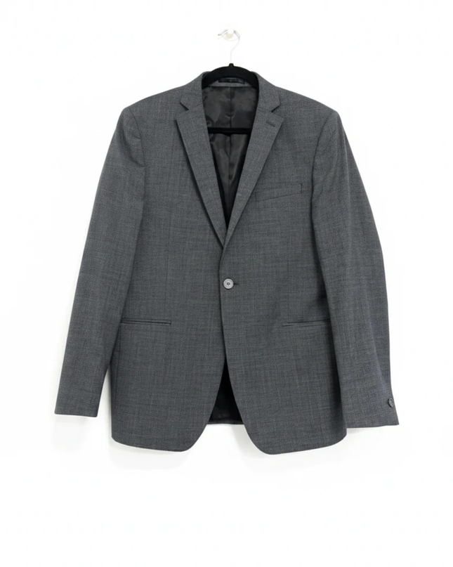 T.M. Lewin Gray Power Stretch Skinny Fit Wool Blend Blazer