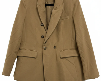 Splash Tan Double-Breasted Blazer Jacket | With Tag