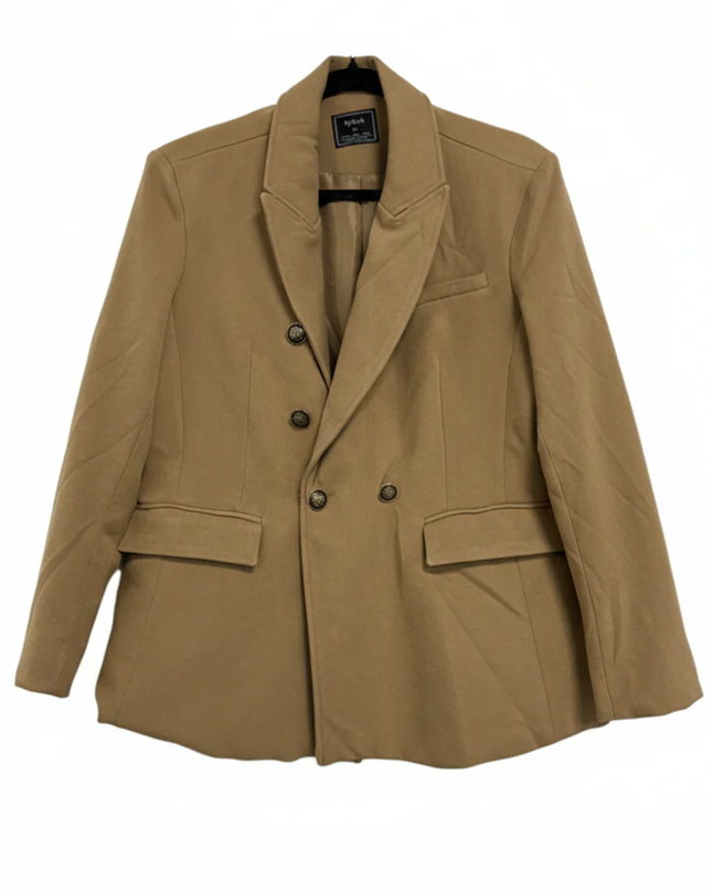Splash Tan Double-Breasted Blazer Jacket | With Tag