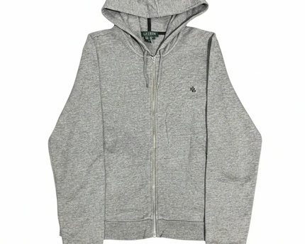 Lauren Ralph Lauren Grey Full-Zip Cotton Hoodie
