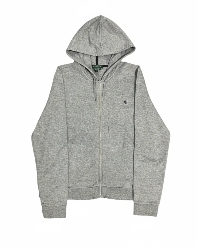 Lauren Ralph Lauren Grey Full-Zip Cotton Hoodie