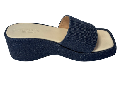 Cloud Blue Denim Platform Sandals