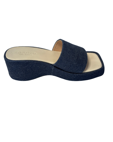 Cloud Blue Denim Platform Sandals