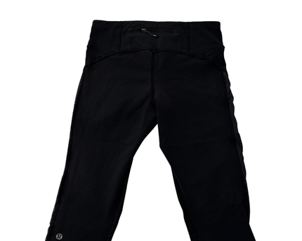 Lululemon Black Ruched Mesh Cropped Leggings