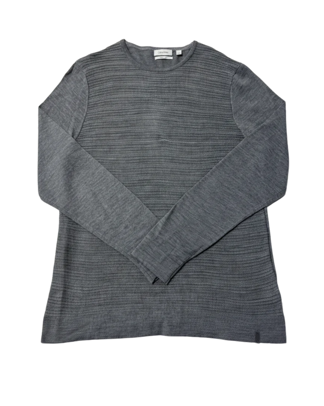 Calvin Klein Grey Textured Italian Yarn Sweater