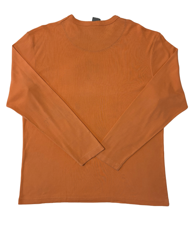 Nike Center Stripe Rust Orange Long Sleeve T-Shirt - L