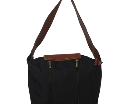 Longchamp Black Nylon and Leather Shoulder Bag