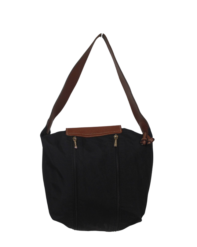 Longchamp Black Nylon and Leather Shoulder Bag