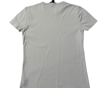 Ralph Lauren White Ribbed Crew Neck T-Shirt