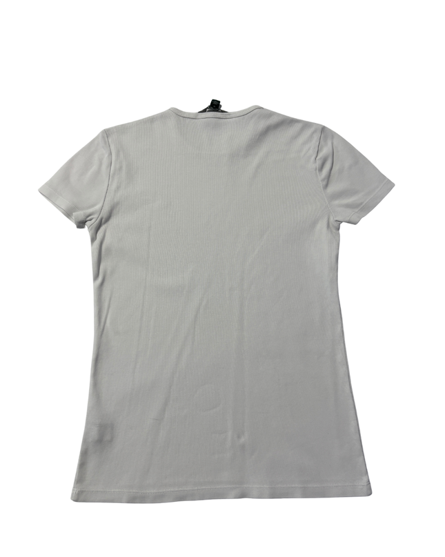 Ralph Lauren White Ribbed Crew Neck T-Shirt
