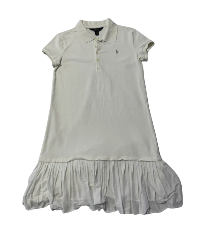 Polo Ralph Lauren White Polo Dress with Pleated Hem
