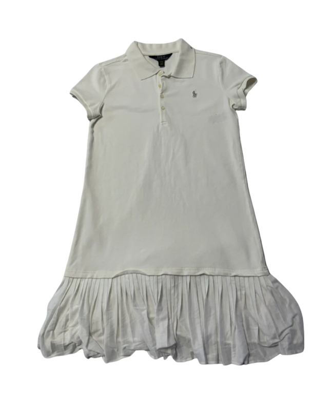 Polo Ralph Lauren White Polo Dress with Pleated Hem