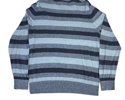 Lacoste Blue Striped Crewneck Knit Sweater