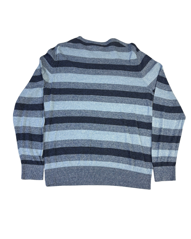 Lacoste Blue Striped Crewneck Knit Sweater