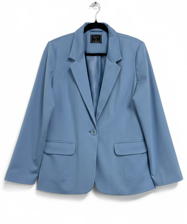 Splash Light Blue Tailored Single-Button Blazer
