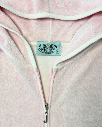Juicy Couture Baby Pink Velour Zip-Up Hoodie
