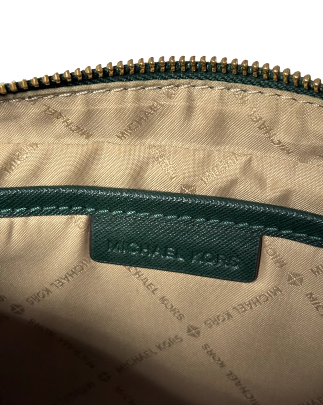 Michael Kors Dark Green Saffiano Leather Crossbody Bag