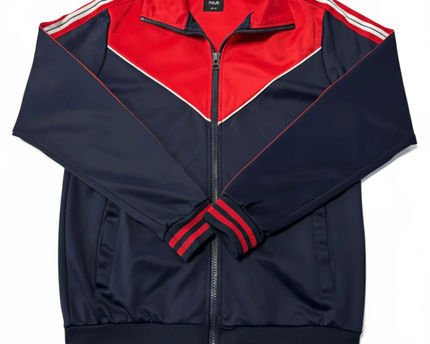 R&B Navy Blue Colorblock Track Jacket