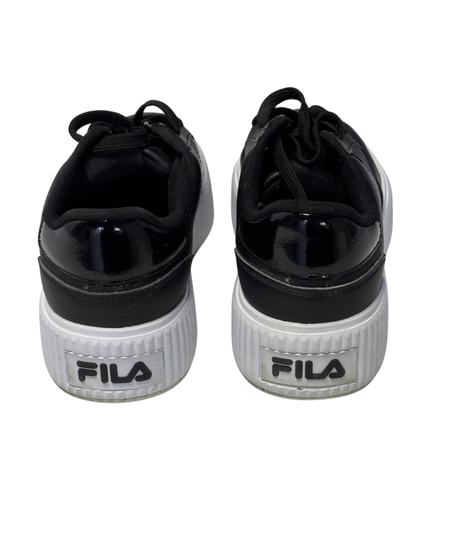 Fila Black Women's Leather Platform Sneakers