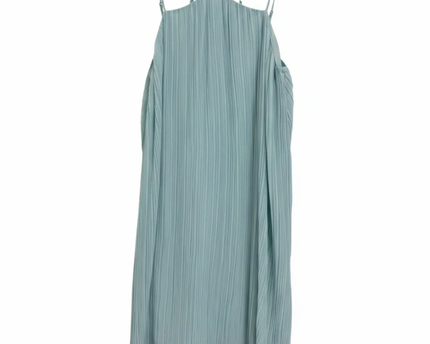 LUSH Light Green Pleated Strappy Mini Dress