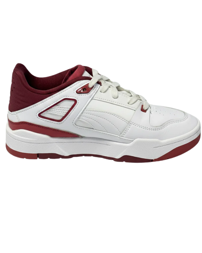 Puma White/Maroon Slipstream Retro Sneakers