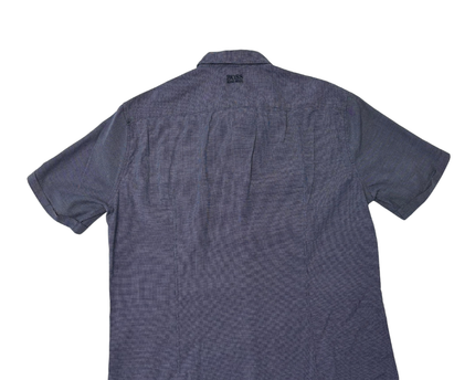 Boss Blue Regular Fit Stretch Short Sleeve Shirt