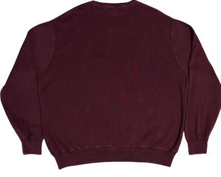 Polo Ralph Lauren Maroon Ribbed Knit Crew Neck Sweater