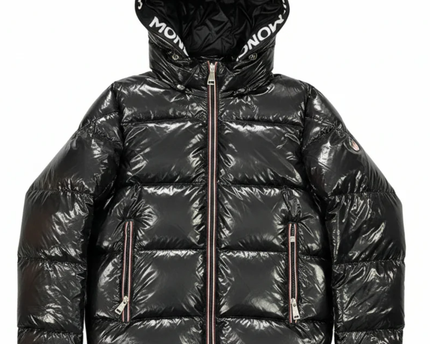 Moncler Black Shiny Hooded Puffer Jacket