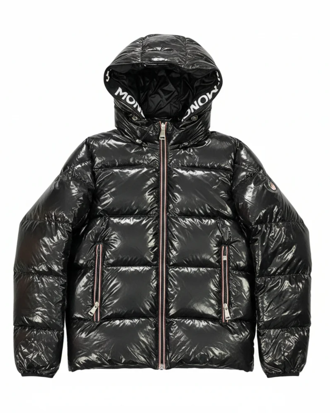 Moncler Black Shiny Hooded Puffer Jacket