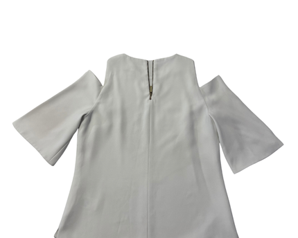 Ted Baker White Cold Shoulder Flutter Sleeve Blouse