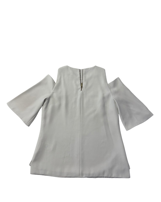 Ted Baker White Cold Shoulder Flutter Sleeve Blouse