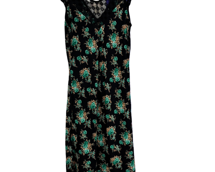 Band of Gypsies Black Floral Lace V-Neck Midi Dress