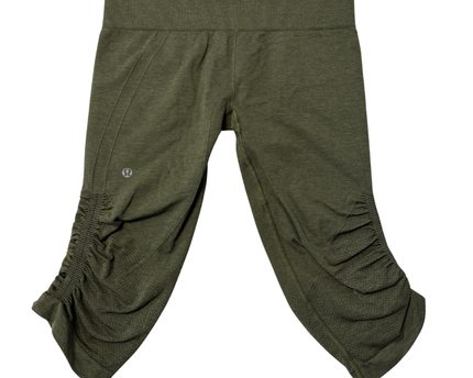 Lululemon Green Ruched Seamless Cropped Leggings